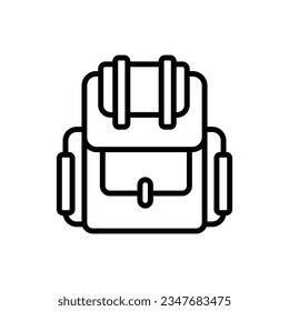 Scout Backpack Outline Icon Vector Illustration