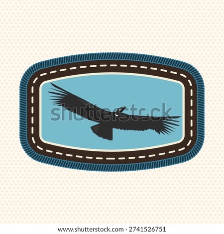 Scout badge with binoculars. Vector. Merit patch, sticker for camping outdoor and academic activities