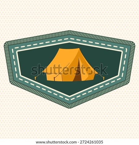 Scout badge with camping tent. Vector. Merit patch, sticker for camping outdoor and academic activities