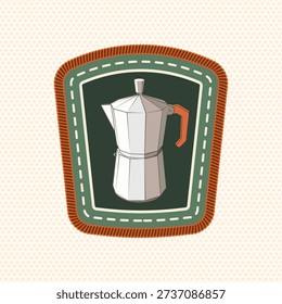 Scout badge with Coffee Maker. Vector. Merit patch, sticker for camping outdoor and academic activities