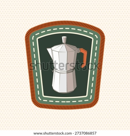 Scout badge with Coffee Maker. Vector. Merit patch, sticker for camping outdoor and academic activities