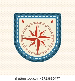 Pfadfinderabzeichen mit Kompass. Vektor. Merit Patch, Aufkleber für Camping im Freien und akademische Aktivitäten
