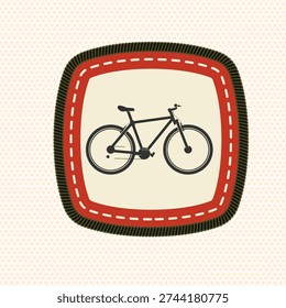 Scout badge with mountain bicycle. Vector. Merit patch, sticker for camping outdoor and academic activities. Perfect for scouting groups, camping events, bike clubs, outdoor apparel, stickers, embroidery, and logo design.