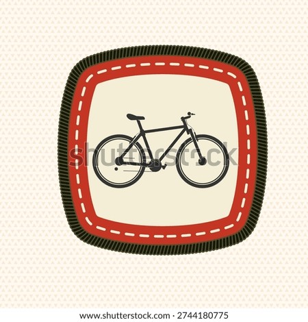 Scout badge with mountain bicycle. Vector. Merit patch, sticker for camping outdoor and academic activities. Perfect for scouting groups, camping events, bike clubs, outdoor apparel, stickers, embroidery, and logo design.