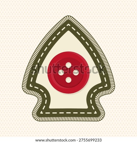 Scout badge with Sewing Button. Vector. Merit patch, sticker for camping outdoor and academic activities