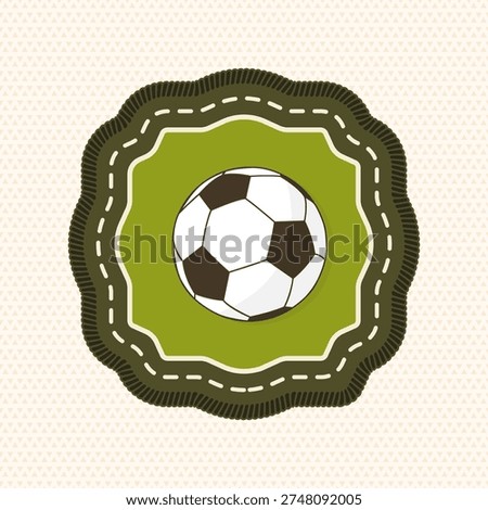 Scout badge with Soccer ball. Vector. Merit patch, sticker for camping outdoor and academic activities. Perfect for scouting groups, camping events, bike clubs, outdoor apparel, stickers, embroidery, and logo design.