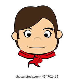 Scout boy cartoon, isolated flat icon design