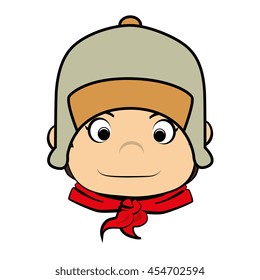 Scout boy cartoon, isolated flat icon design