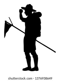 Scout boy silhouette vector