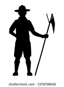 Scout Boy Silhouette Vector