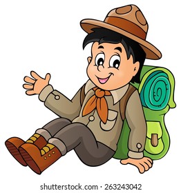 Imagen de tema de Scout boy - ilustración de vector eps10.