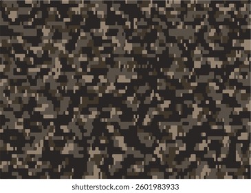 Scout camouflage vector pattern with earthy tones blending natural elements like leaves and branches. Ideal for outdoor-inspired designs, branding, apparel, and promotional materials.