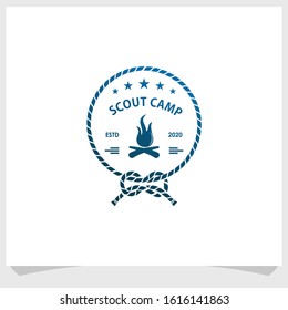 scout camp logo design vector, Adventure brand logo design template