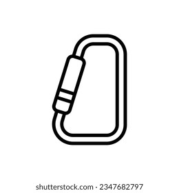 Scout Carabiner Outline Icon Vector Illustration