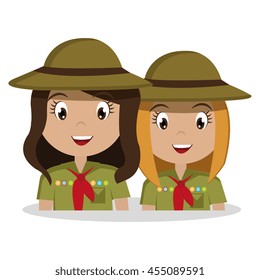 scout character isolated icon design, vector illustration  graphic 