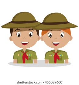 scout character isolated icon design, vector illustration  graphic 