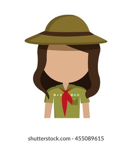 scout character isolated icon design, vector illustration  graphic 
