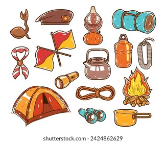 Scout element vector illustration set
