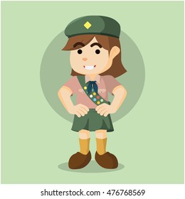 scout girl illustration design