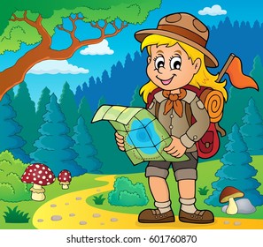 Scout girl theme image 4 - eps10 vector illustration.