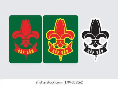 scout guides badge logo emblem vietnam. " Sap san " mean Be prepare