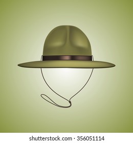 Scout Hat. Beautiful Green Military Hat Or A Scout.