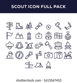 scout icons full set on white background