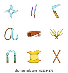 Scout icons set. Cartoon illustration of 9 scout vector icons for web