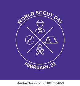 Diseño de la ilustración de Scout. Fácil de editar con archivo vectorial. Puede usar para su contenido creativo. Especialmente sobre la campaña del día mundial de la scout en febrero.