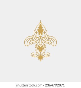 scout line emblem monogram gold color