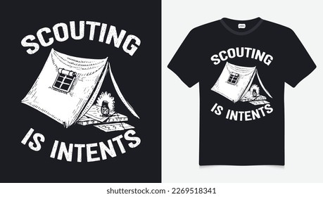 Scout Silhouette Vektorgrafiken T-Shirt Design Vintage handgezeichnet Abenteuerwanderung, Camping Berg, kann für die Hemden Drucke Scout Camp Vektorgrafiken Scouting is Intents