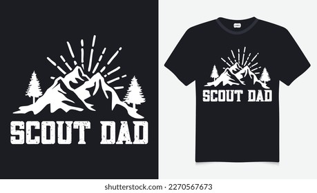 Scout Silhouette Vektorgrafiken T-Shirt Design Vintage handgezeichnet Abenteuerwanderung, Camping Berg, kann für T-Shirts drucken Scout Camp Vektorgrafiken Papa