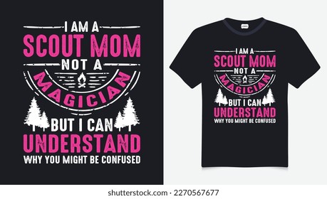 Scout Silhouette Vektorgrafiken T-Shirt Design Vintage handgezeichnete Abenteuerwanderung, Camping Berg, kann für die T-Shirts Drucke Scout Camp Vektorgrafiken Ich bin eine Scout Mom Not A Magician