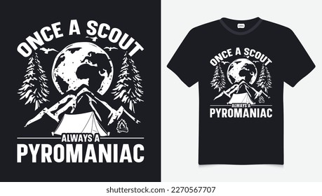 Scout Silhouette Vektorgrafiken T-Shirt Design Vintage handgezeichnet Abenteuerwanderung, Camping Berg, kann für die T-Shirts Drucke Scout Camp Vektorgrafiken Sobald ein Scout immer ein Pyromaniac