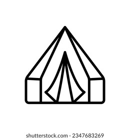 Ilustración del vector de iconos de contorno de carpas de Scout
