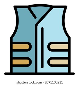 Scout vest icon. Outline scout vest vector icon color flat isolated