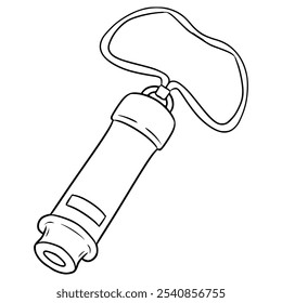 vetor de contorno desenhado à mão da ilustração do apito de olhal