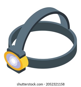 Scouting headlight icon isometric vector. Outdoor flashlight. Scout mountain