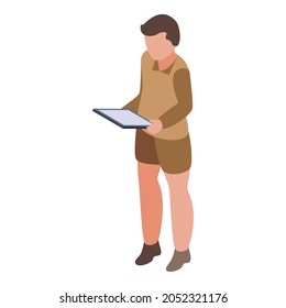 Scouting plan icon isometric vector. Adventure travel. Scout trip