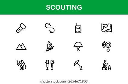 Scouting Professional Modern Line Icon Collection com estilo de vetor minimal limpo