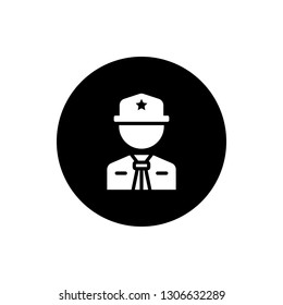 Scoutmaster Icon Vector Illustration in Glyph Style for Any Purpose