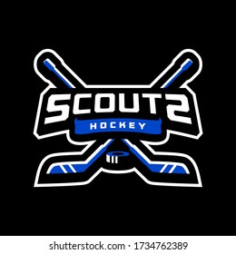 Scouts Hockey Team Sport Logo Design