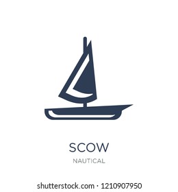 scow icon. Trendy flat vector scow icon on white background from Nautical collection, vector illustration can be use for web and mobile, eps10