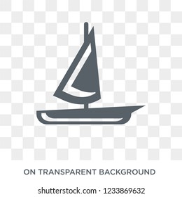 scow icon. Trendy flat vector scow icon on transparent background from Nautical collection. 