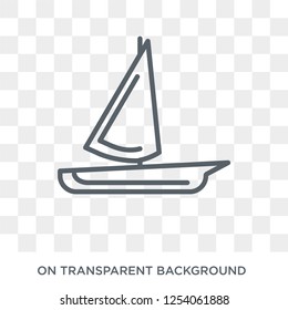 scow icon. Trendy flat vector scow icon on transparent background from Nautical collection. High quality filled scow symbol use for web and mobile