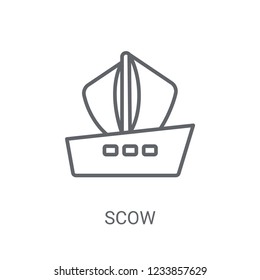 scow icon. Trendy scow logo concept on white background from Nautical collection. Suitable for use on web apps, mobile apps and print media.