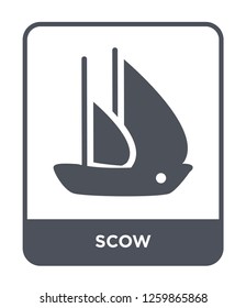 scow icon vector on white background, scow trendy filled icons from Nautical collection, scow simple element illustration