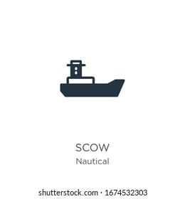 Scow icon vector. Trendy flat scow icon from nautical collection isolated on white background. Vector illustration can be used for web and mobile graphic design, logo, eps10