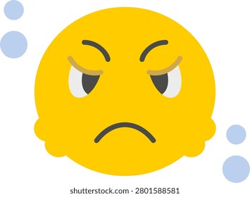 Scowl Flat Style Icon Design