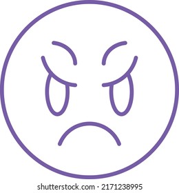 Scowl vector icon. Can be used for printing, mobile and web applications.